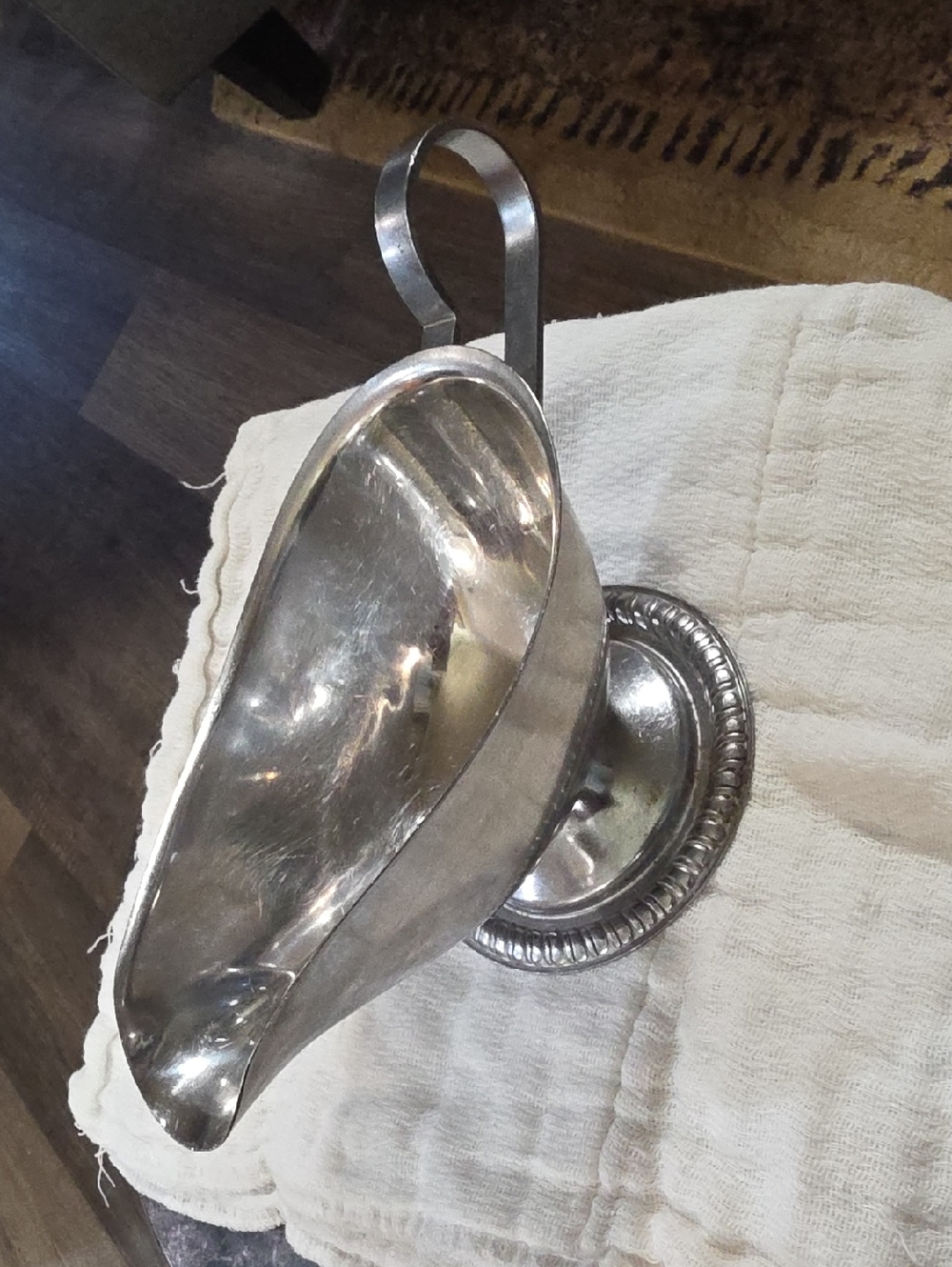 Polished Silver Gravy Boat with Pedestal Base - Classic Serveware